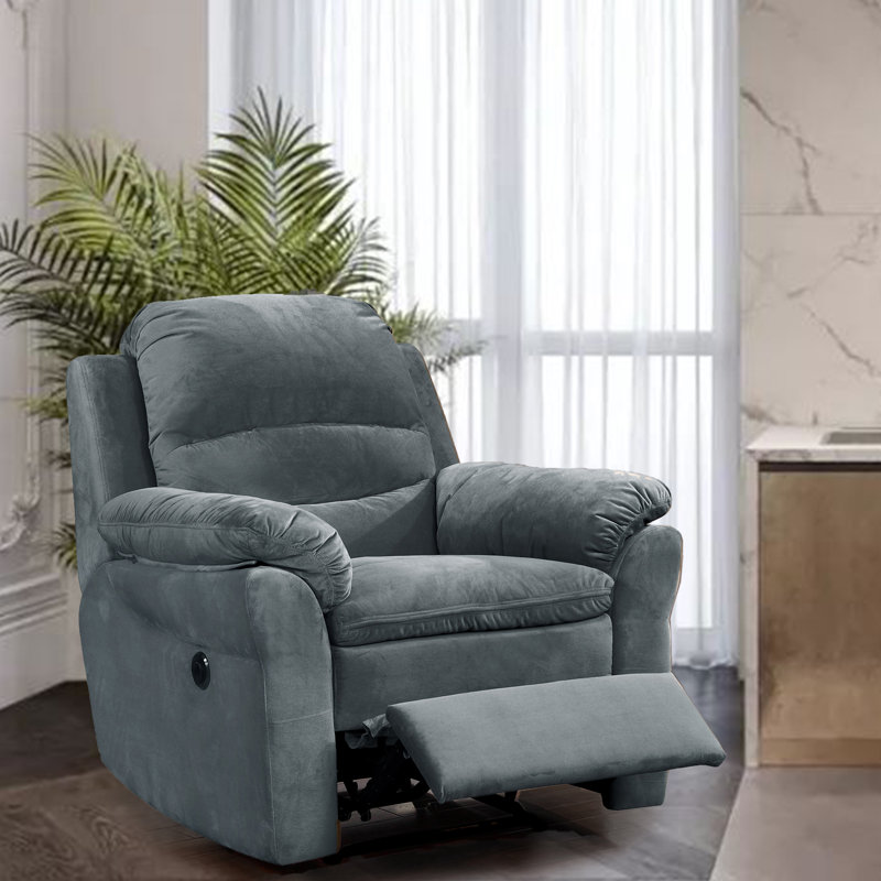 Fauteuil inclinable rembourré en polyester électrique, Gris