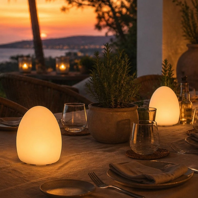 Point 5.5" Battery Powered Integrated LED Color Changing Outdoor Table Lamp