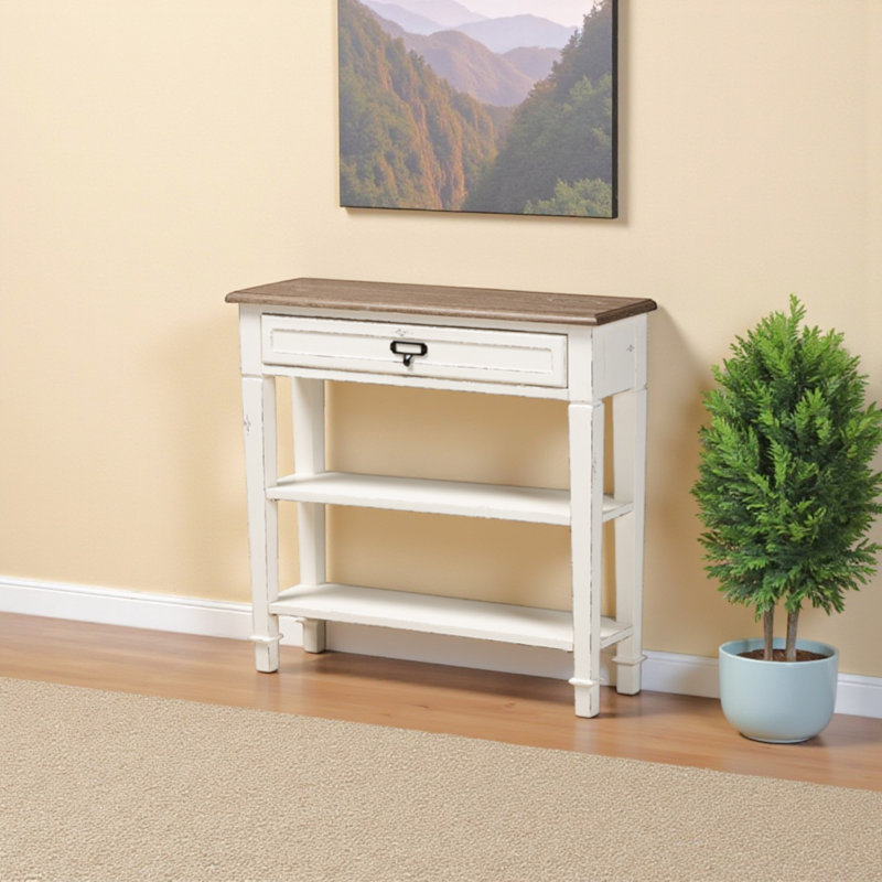 Console à 1 tiroir de style français traditionnel, H 29,6 po x l 31,35 po x P 9,78 po Ingrit