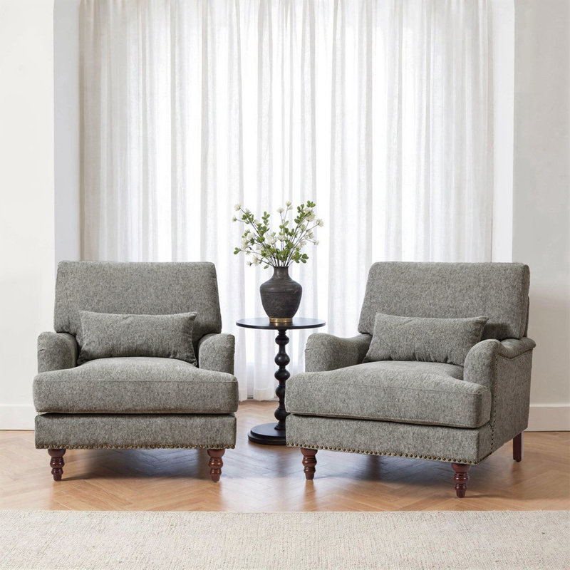 Fauteuil rembourré, Chenille brun clair