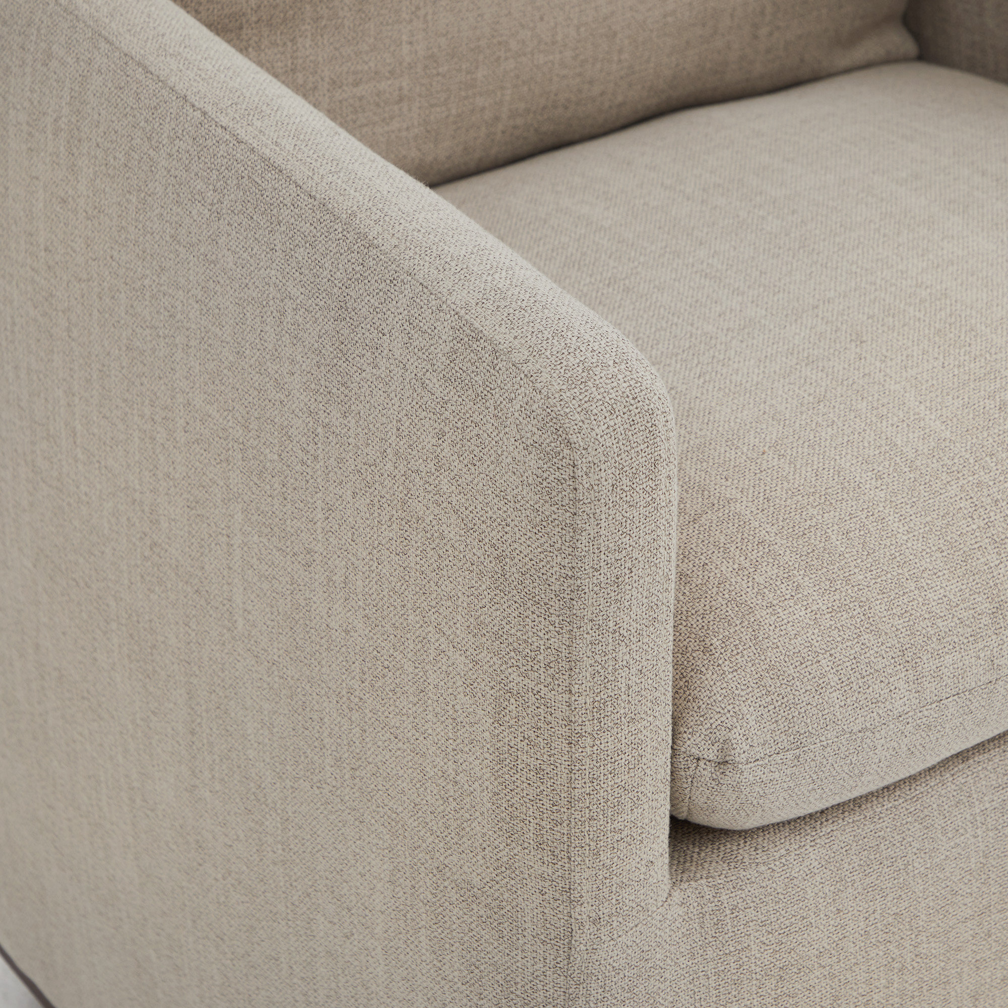 Bobbi Upholstered Dining Arm Chair, Effie Flax Performance Linen