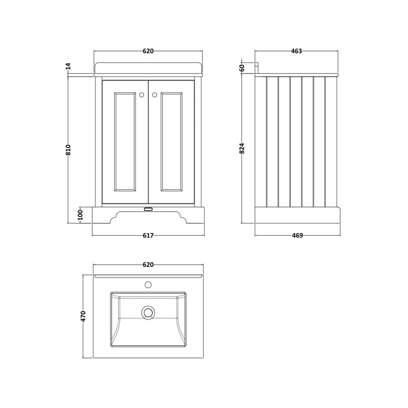 Bayswater 1237 mm Bathroom Vanity, Hunter Green