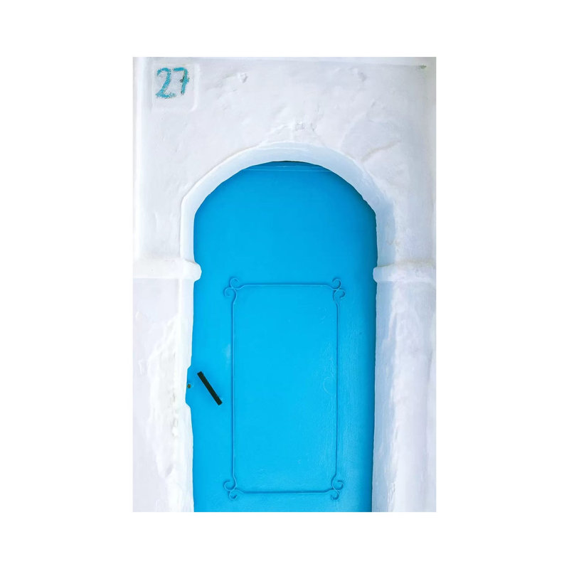 Africa, Morocco, Chefchaouen. Blue Door In White Building. by Jaynes Gallery - Wrapped Canvas Print, 30.48cm H x 20.32cm W