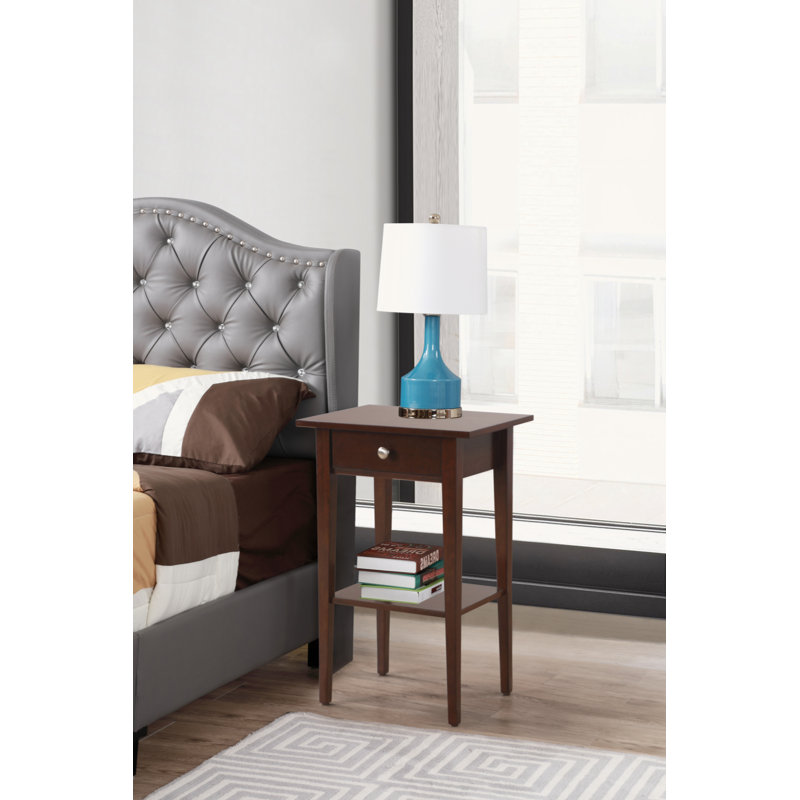 Dalton Nightstand-End Table with One Drawer, Walnut