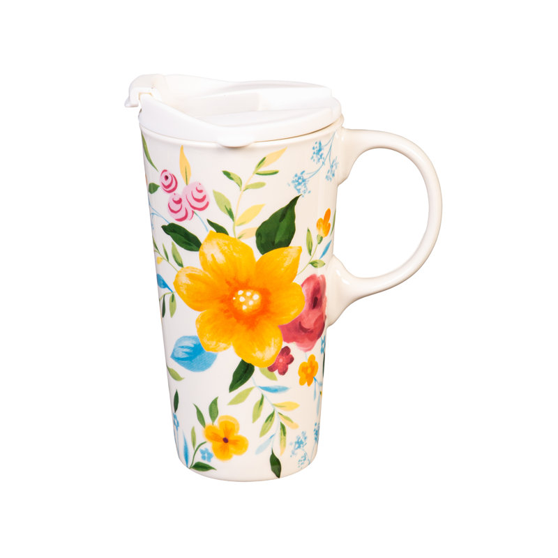 Boîte-cadeau en céramique 17 oz, Flower Brights II