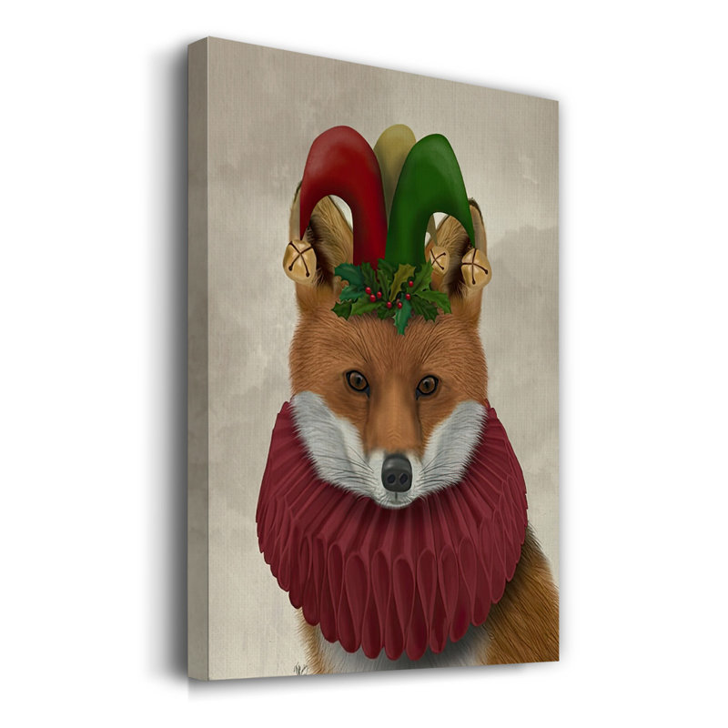 «Christmas Foxy Christmas Fool», reproduction sur toile, H 12 po x l 8 po x P 1,5 po