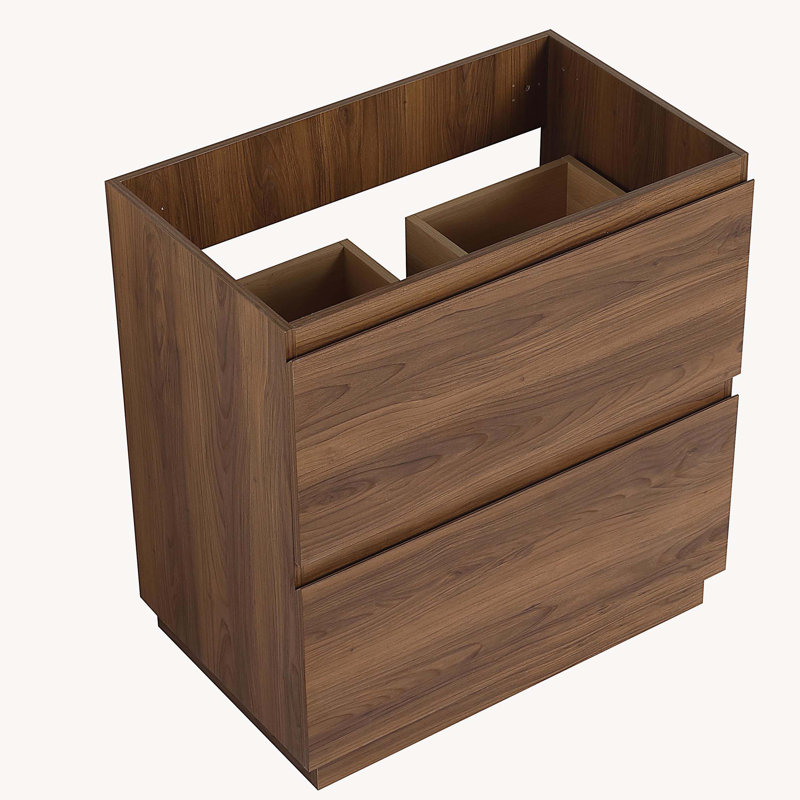 Meuble-lavabo de salle de bain sans lavabo, meuble-lavabo de salle de bain encastré moderne avec double tiroir, meuble-lavabo de salle de bain autoportant, bois d'ingénierie