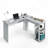 Desk,Modern L-Shaped Desk With Side Shelves, Grey