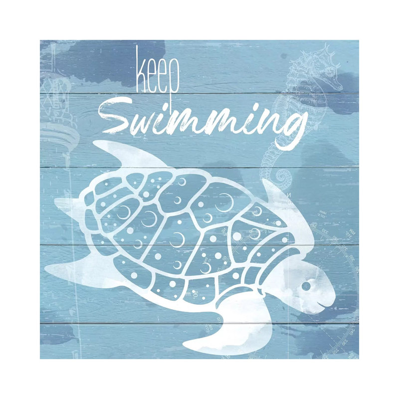 Keep Swimming - Wrapped Canvas Gallery-Wrapped Canvas Giclée, 30.48cm H x 30.48cm W