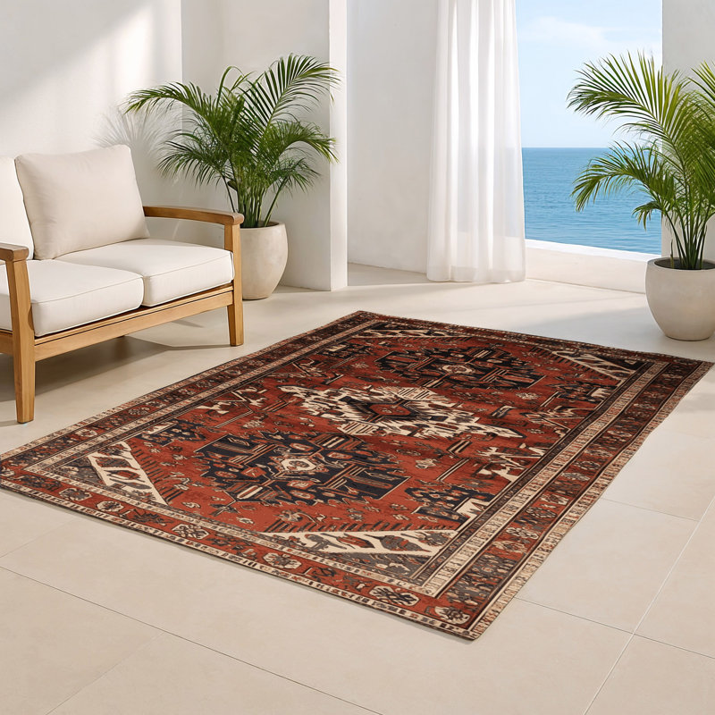 Tapis turc intérieur et extérieur brun, Rectangle 5 pi x 7 pi