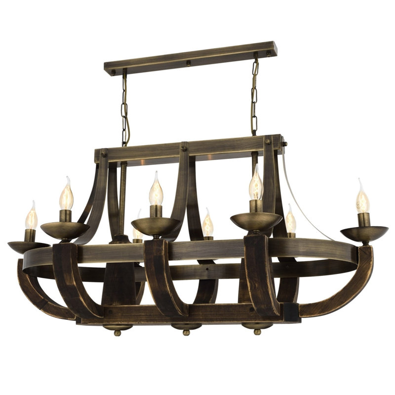 Demps 8 - Light Waggon Wheel Chandelier