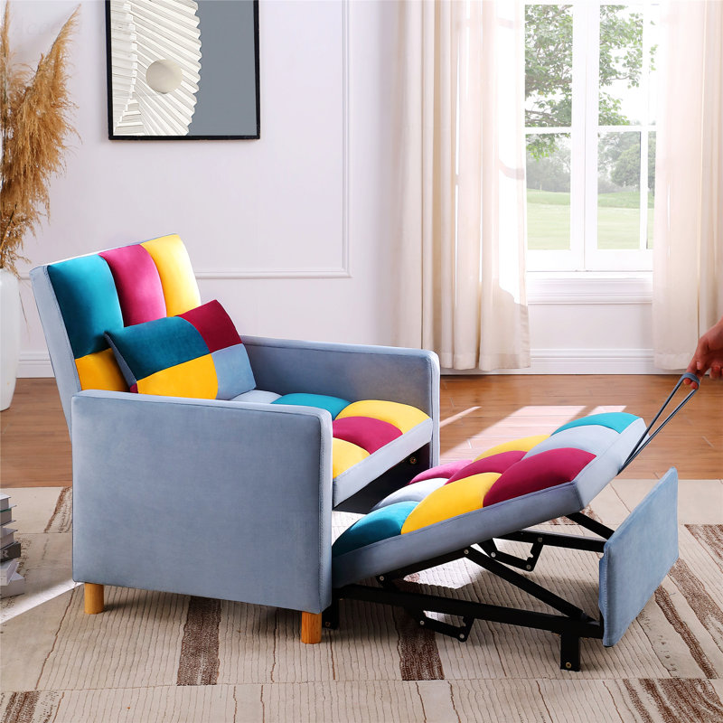 Chaise d'appoint rembourrée Somdath, Duplicata arc-en-ciel