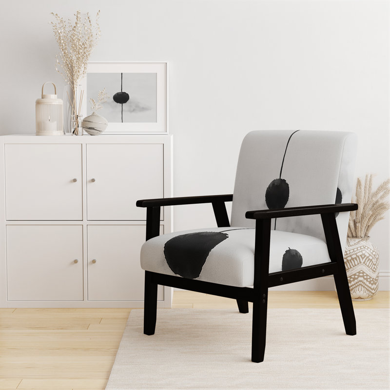 Chaise d'appoint Abstract Minimalisme - Fauteuil Midnight Dot & Line II, Black Square Arms