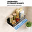 A set of 3 magnetic spice racks – 30cm, metal, no-drill kitchen storage racks with nail-free stickers or magnets - White-134737891-134737893