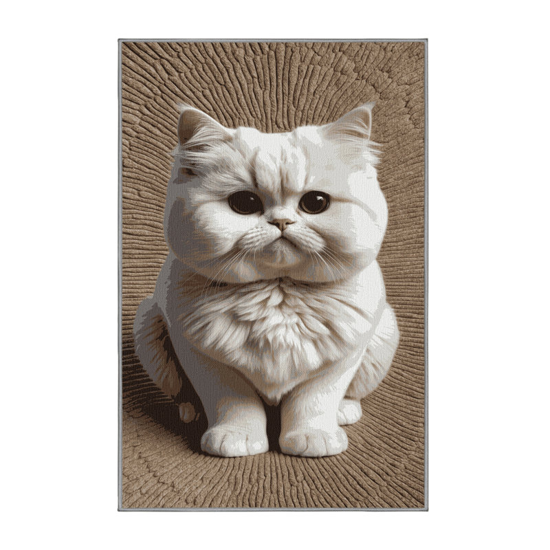 Washable Exotic Shorthair Cats Area Rug, Rectangle 7' x 9'