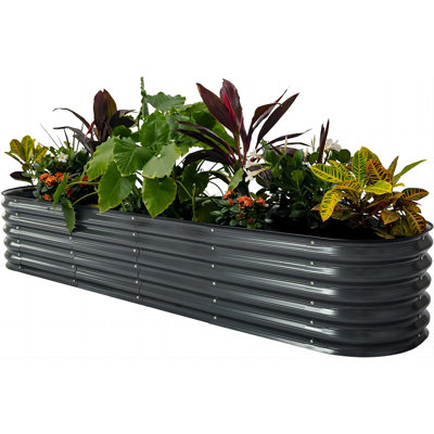 17" Tall 9 In 1 Modular Metal Outdoor Raised Garden Bed