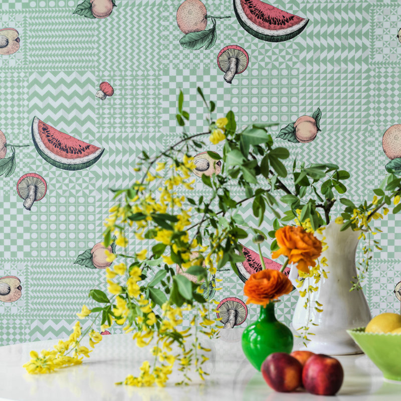 Fornasetti Senza Tempo II Wallpaper Roll, Black/Red