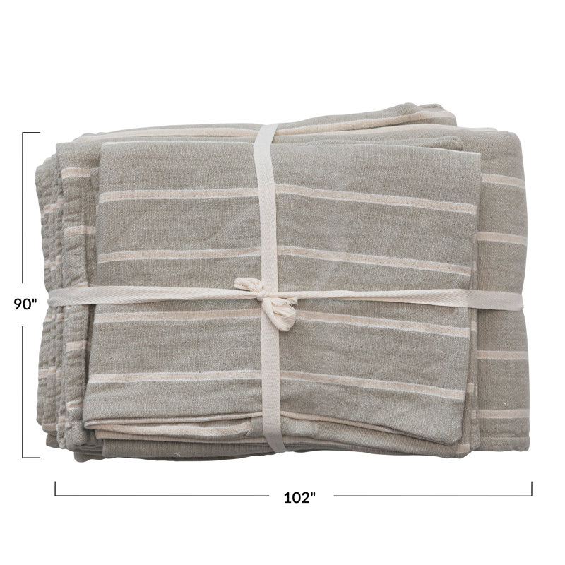 Cotton Double Cloth Queen Bed Cover, Queen Coverlet + 2 Standard Shams