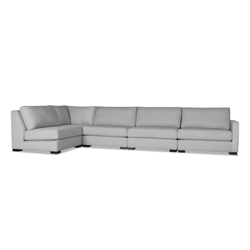 Canapé modulaire en lin faisant face à la gauche de 166 po Bruan, H 33 po x l 166 po x P 159 po, Gray Revolution®