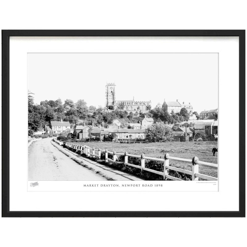 Market Drayton, Newport Road 1898 - Single Picture Frame Print, 60cm H x 80cm W x 2.3cm D
