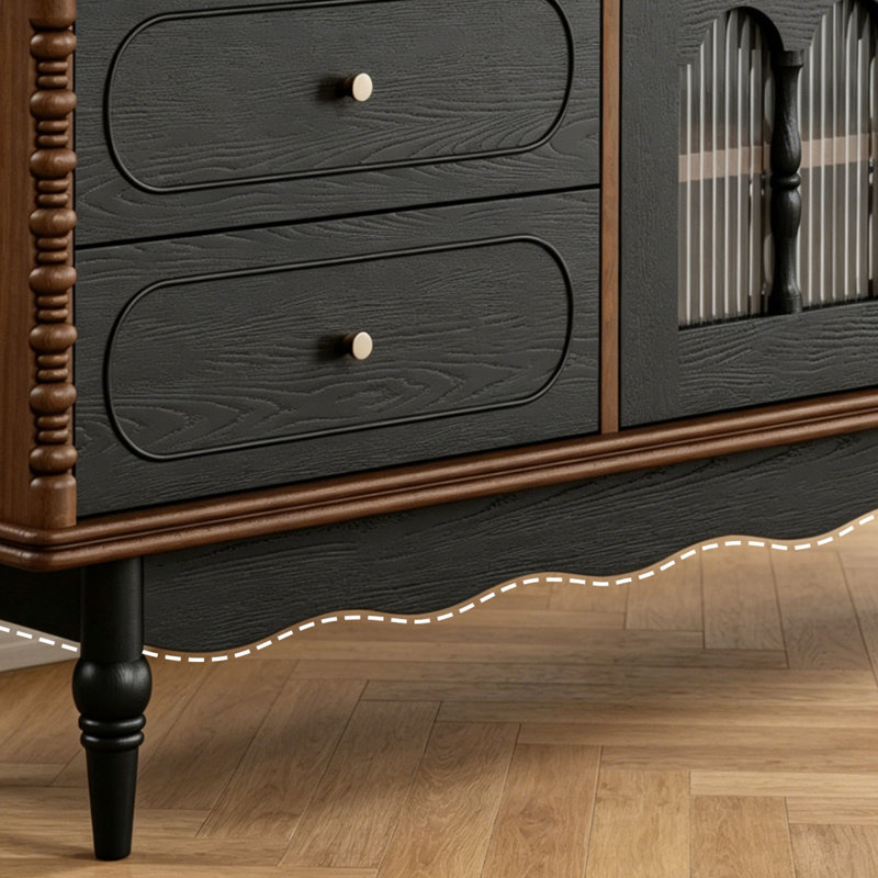 Meuble télé de style rétro français, 22.44"H x 86.61"L x 15.75"W