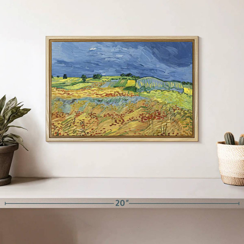 Les champs, Cadre flottant en bois naturel, 13 po x 9 po