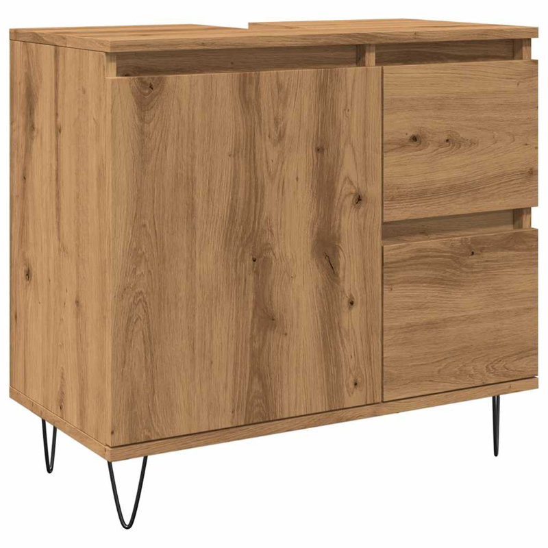  Meuble lavabo pour salle de bain en chêne d'ingénierie 25,6 x 13,0 x 23,6 po Artisan
