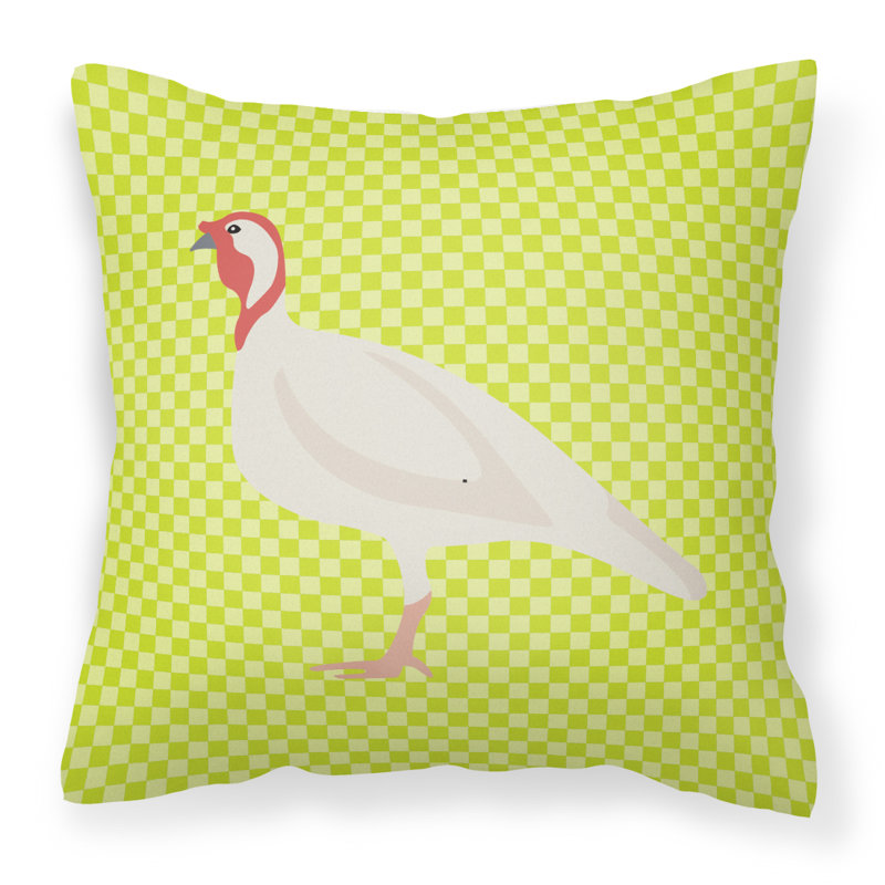 Coussin extérieur à damier pour les petites dindes, 18 po x 18 po, Vert