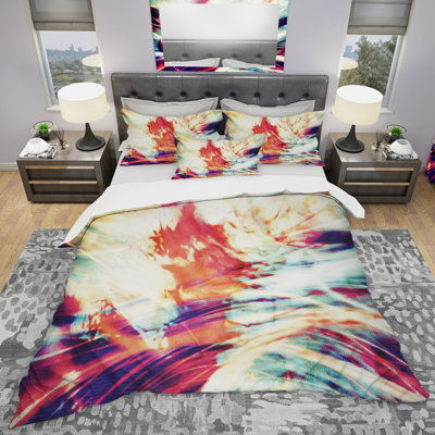 Ensemble de housse de couette moderne et contemporaine en microfibre rouge