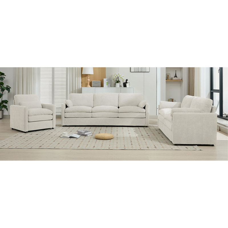 Ensemble de canapé rembourré Cozy surdimensionné Comfy Cloud Sofa, Beige