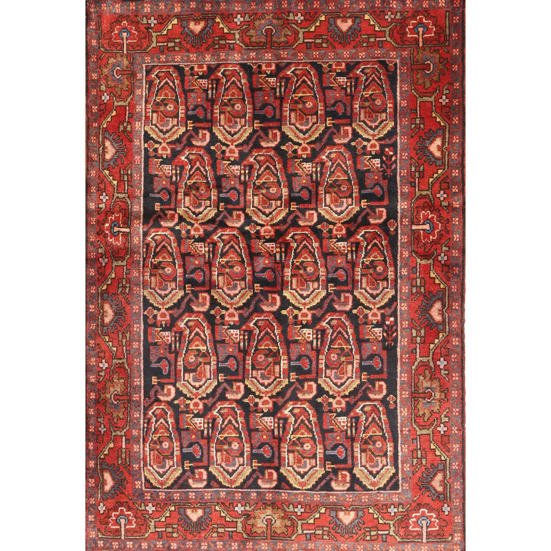 Tapis traditionnel rouge / brun, Rectangle 4 pi x 6 pi