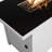 Fire Pit with Powder-Coated Finish and Smoked Glass Top