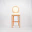 Ensemble de 2 tabourets en bois avec sièges rembourrés French Country