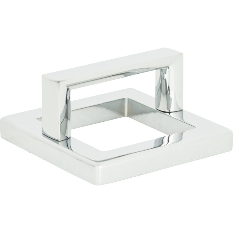 Polished Chrome Square Finger Pull with Mounting Hardware