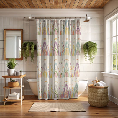 Rideau de douche Pastel Rainbow Colors - Premium