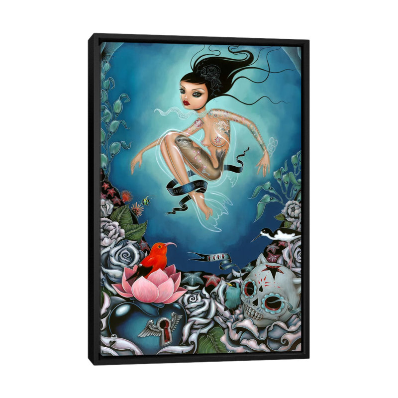 Monk, reproduction d’art sur toile tendue, H 26 po x l 18 po x P 1,5 po, Toile avec cadre flottant noir, Pas de tapis