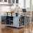 53Inch Large Kitchen Island With 2 Bar Stools, Power Outlet,Door Internal Storage Rack,Kitchen Storage Cart On 5 Wheels With Drop Leaf,5 Open Side Racks,3 Drawers For Kitchen,Dining Room-1638630652