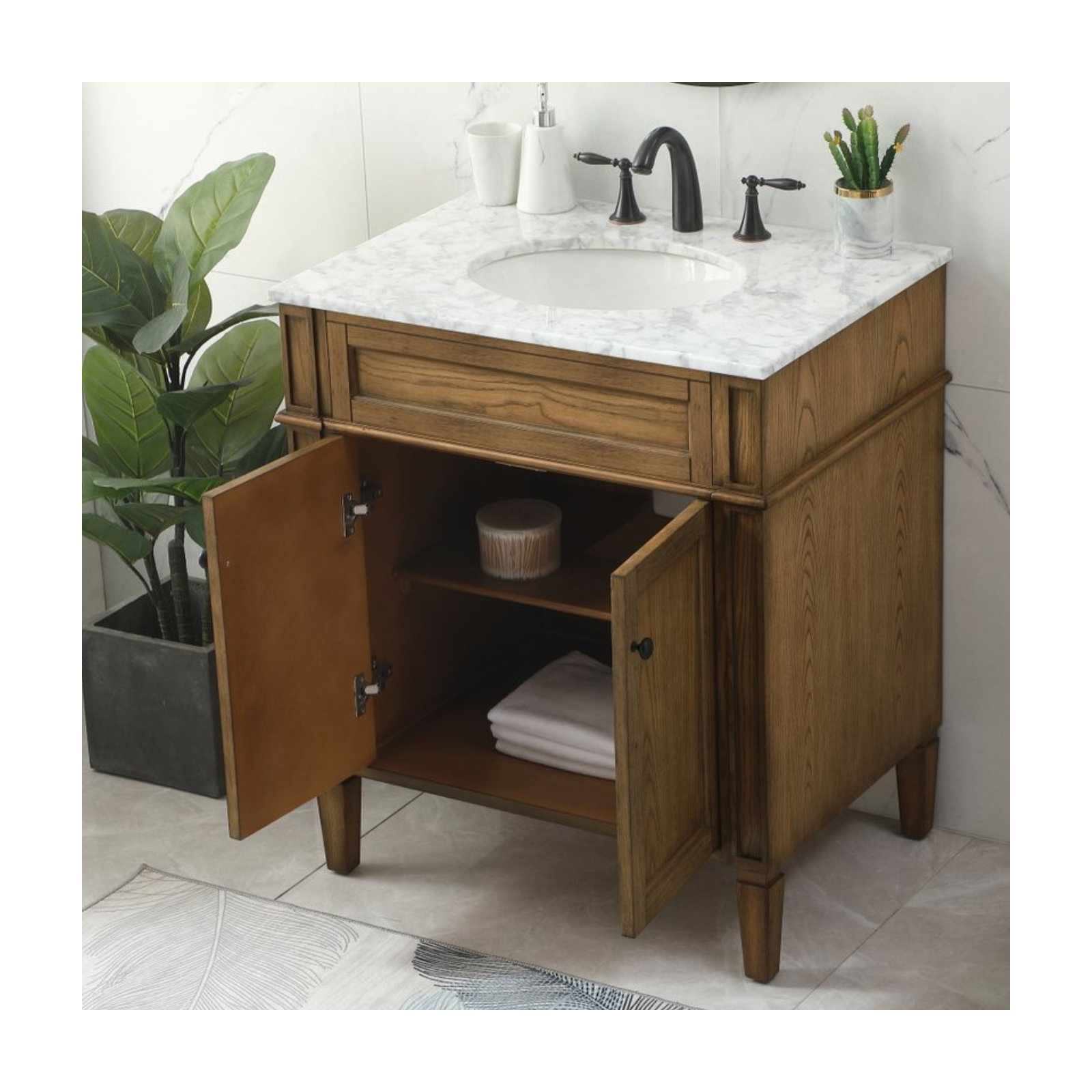 Rivers 30'' Single Bathroom Vanity, Driftwood