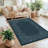 Mystic Midnight Indigo Floral Border Area Rug