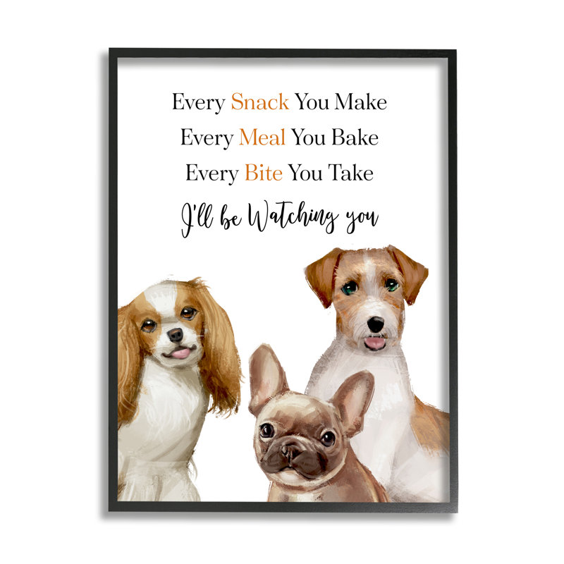 «Every Snack Meal Bite Expression Pet Dog Humor» par Ziwei Li - impression sur toile, H 14 po x l 11 po