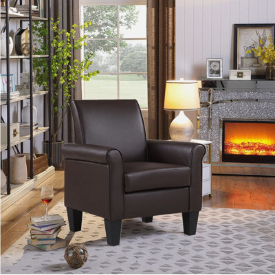 Alrun Upholstered 29" Wide Faux Leather Armchair