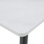 Table de salle à manger rectangulaire moderne et minimaliste, plateau en verre trempé, texture imitation marbre, pieds en métal noir, idéale pour 4 à 6 personnes dans un décor élégant.-1541845064