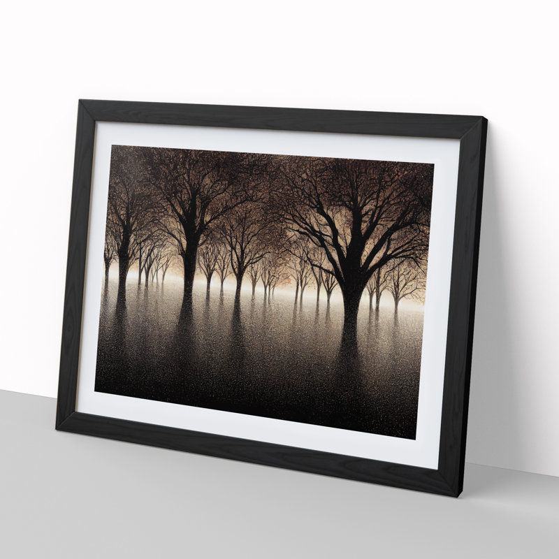 Luscious Tree Forest - Single Picture Frame Painting, 46cm H x 64cm W x 2cm D, Black