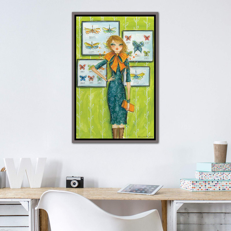 «Best Dress Butterfly Bow», art encadré, H 40 po x l 26 po x P 1,5 po, Toile encadrée de bois rustique foncé