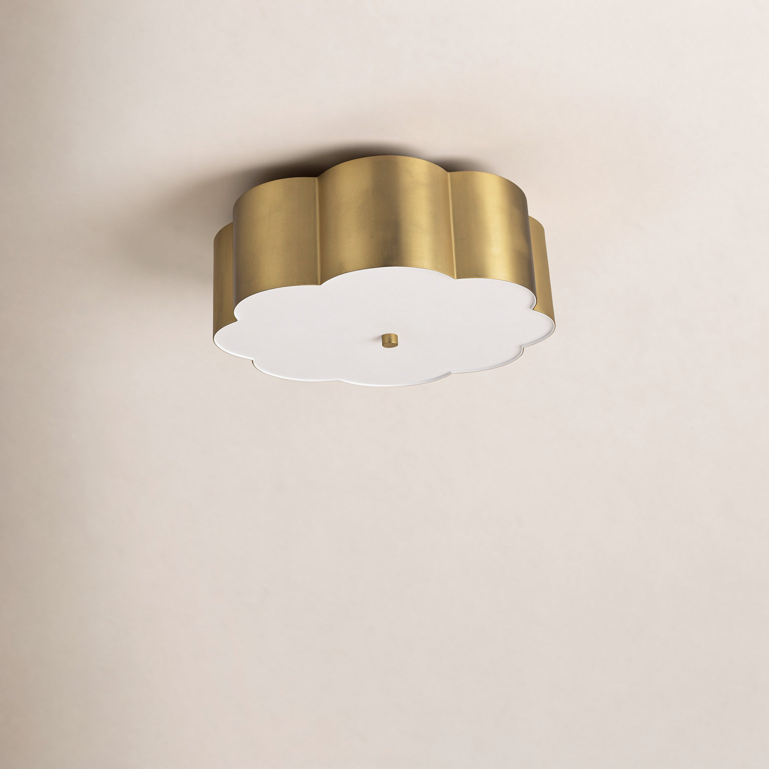 Embry 3-Light Flush Mount, Gold, White/Gold