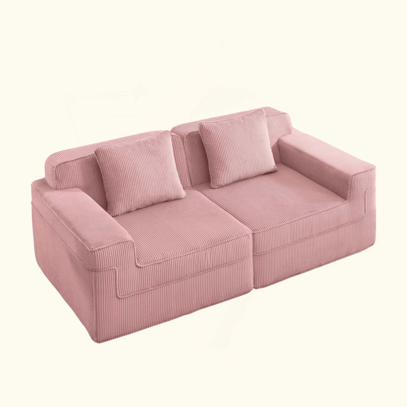 Canapé modulaire à 2 places sans siège, canapé modulaire Cloud avec assise profonde et canapé modulaire moderne à 2 places avec coussins décoratifs