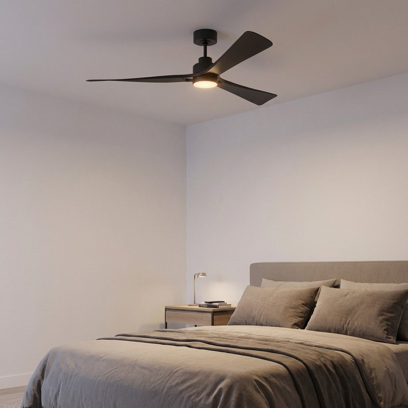 Trillium Smart 60 LED Ceiling Fan, Midnight Black, Midnight Black
