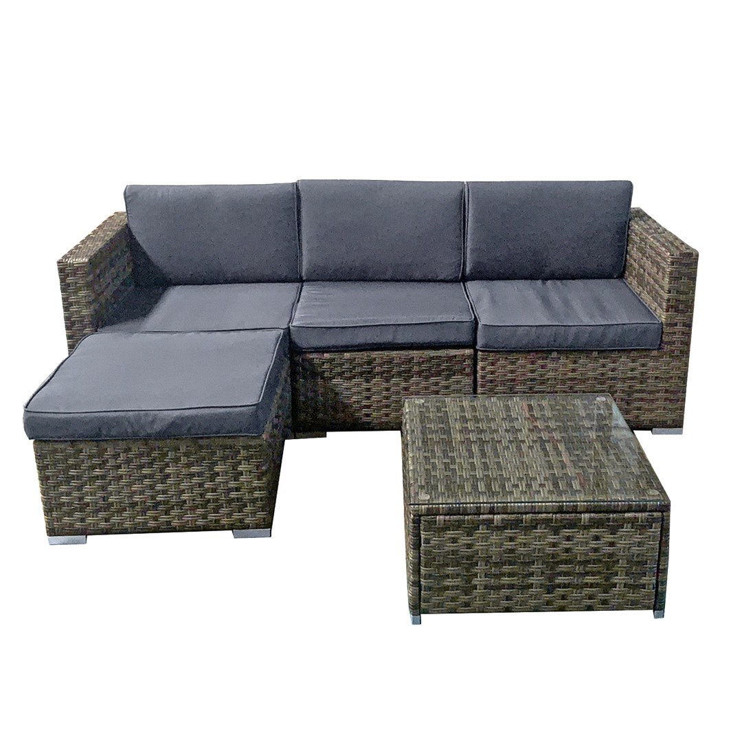 4-Sitzer Lounge-Set Trinidad aus Rattan