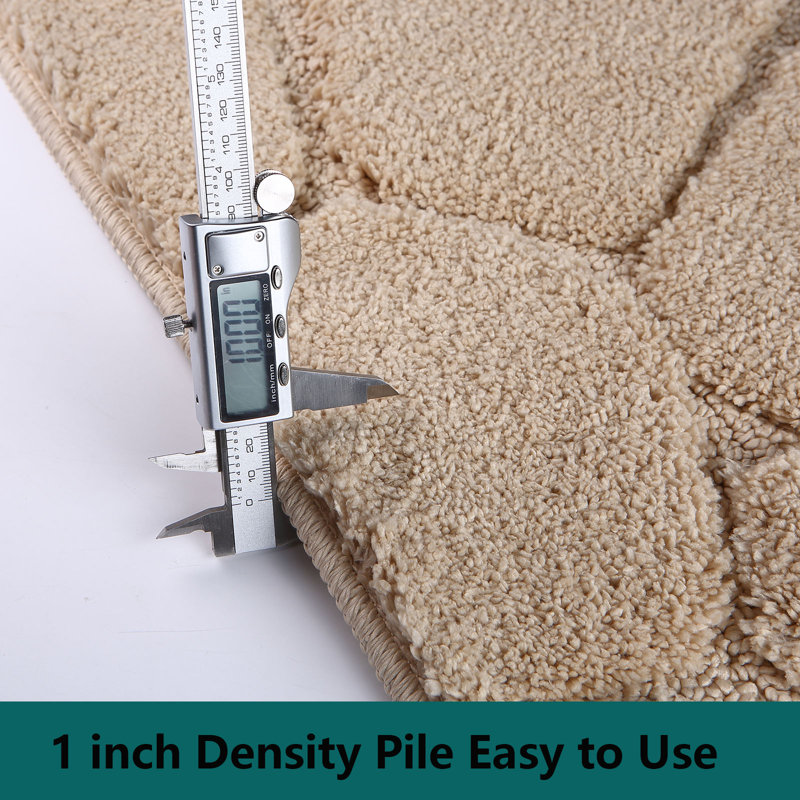 Tapis pour salle de bain Kaleiya, Beige, Rectangle H 1 po x l 24 po x L 36 po