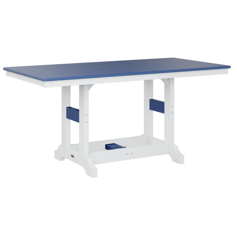 Table de salle à manger rectangulaire Chesterville, Bleu pacifique, H 30,87 po x l 66 po x P 33 po